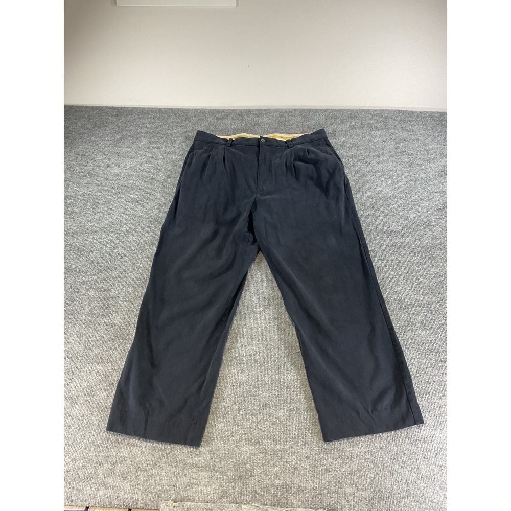 Tommy Bahama Mens Pants 35x27 Black Silk Blend Dress Casual Relaxed Fit Lightwei